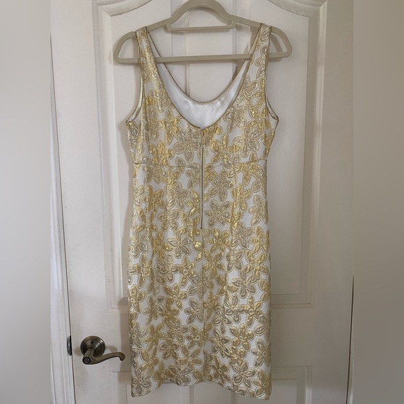 Kate Spade Elegant Gold and Ivory Floral Dress - Picture 2 of 7